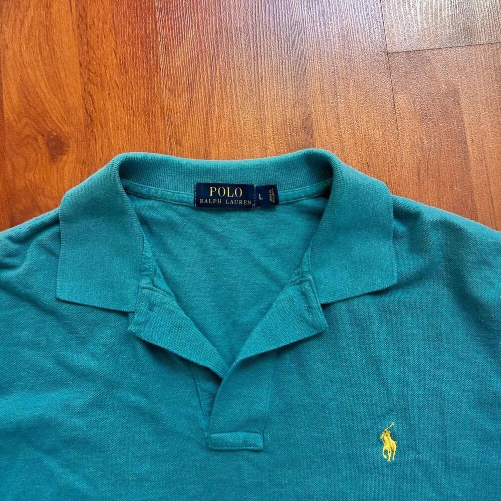 Polo Ralph Lauren blue teal boxy polo tee shirt